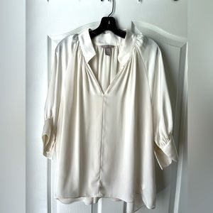 H&M white/cream, silk like blouse